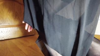 Sexy MILF striptease in erotic lingerie, stretching her body and feet before footjob and sex