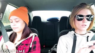 ADULT TIME - Busty Blonde Poly Wife Ventures Off To Fuck Perky Tit Lesbian Friend