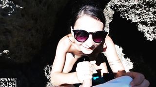 Walking with sexy friend finished with quick fuck in tight pussy and facial cumshot - BrianRush