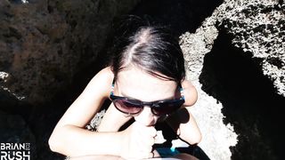 Walking with sexy friend finished with quick fuck in tight pussy and facial cumshot - BrianRush