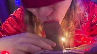 Step Sister Loves To Suck My Cock Deep At Night With Painted Lips