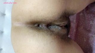 i fuck the milf doggystyle and then cum on her ass