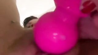 Britt gets Messy before she takes a Shower with a Creamy and Tasty end Creamy Climax Entry