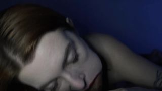 Red lips girl smoke and suck - 4K