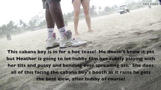VoyeurChamp.com Upskirt Wife Heather Flashed Beach Attendant