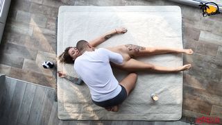 Hot lovers having passionate sex. Real couple in love