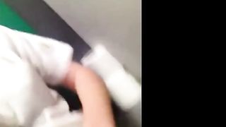 cute british girl fingers herself at work