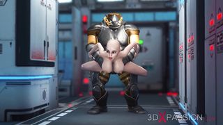 Alien sex at the Mars base camp! A horny woman gets the anal fucking