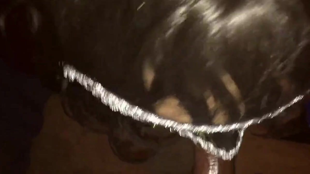 Crossdresser slut sucking black cock POV