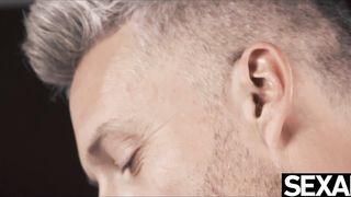 Watch her big natural tits bounce as she rides his cock to orgasm