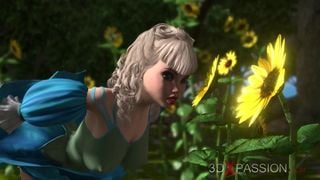 Beautiful young fairies fucked by lustful man bull in fairy forest