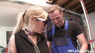 Chesty tattooed milf takes a fat cock