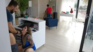 Wet Kelly extreme passionate public fuck at work with a costumer