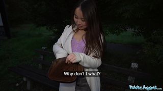 Public Agent Cheeky Asian wants to pay to fuck his massive fat cock