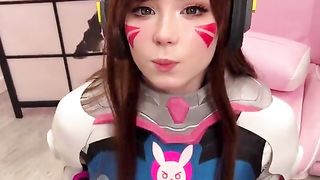 Girl Cosplay D.Va from Overwatch and Sucks Dick till Facial