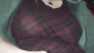 BBW pussy flash in the car