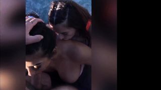 Two Horny Pornstars Suck A Big Cock In The Hot Tub - Abbie Maley & Lena The Plug