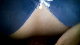 Filipina Teen Quietly Rubs her Hairy Pussy next to her Parents