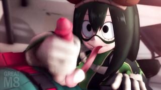 Tsuyu Asui going SLOPPY FROPPY on the Dick - my Hero Academia Sex