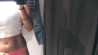 Horny Teen gets Naughty and Masturbates in A Changing Room