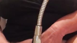 MILF Masterbating with Hand Held Shower Massager