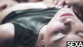 Beautiful lesbians eat each other's wet pussy to intense orgasms