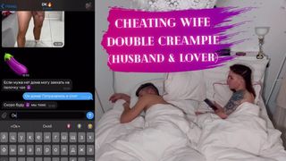 Cheating wife Double Creampie Sex KleoModel couple