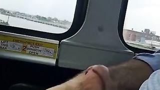 Jerking off on the bus....Big Cum Shot