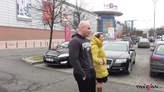 Busty fat nymphomaniac show the real rodeo in driving van