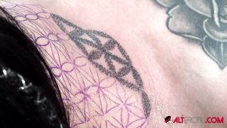 Janey Doe Got Neck Tattoo and Double Blowjob