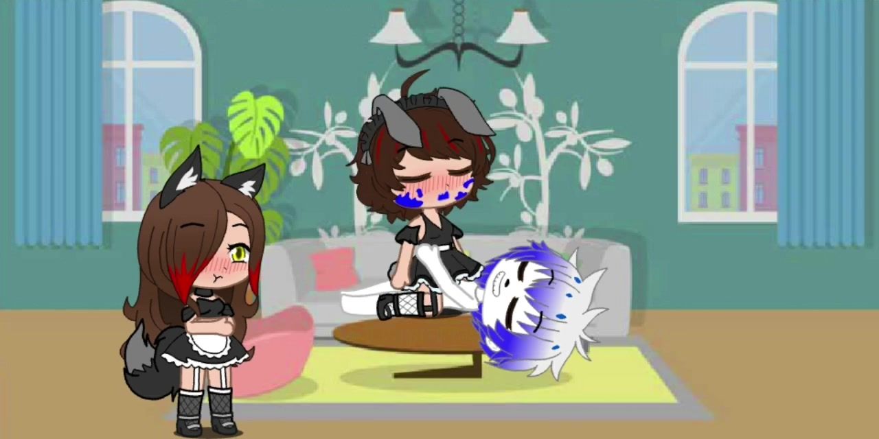 Frisk and chara in maid outfits and extra