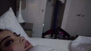 Aria Lee Step sister share bed