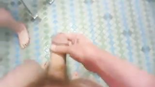 sucking off a stranger in men's shower