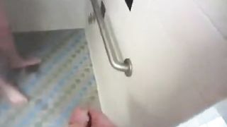 sucking off a stranger in men's shower