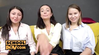 Julia Moon, Amalia Davis and Mary Frost are craving a cock adventure - itsPOV