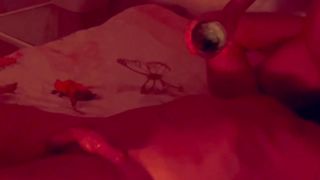 the guy licks the girl's pussy, and the girl waters the guy with hot wax, pose 69