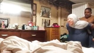 Hijab Wearing Mature Muslim BBW Black Wife with Huge Boobs Gets Fucked Hard