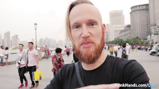 her chinese husband waited in the lobby while we filmed.. squirt massage