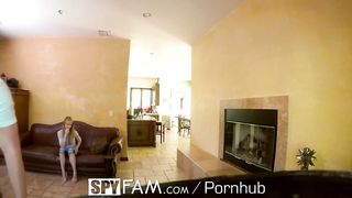 SPYFAM Step Sister Cums Hard On Lucky Step Bro Dick