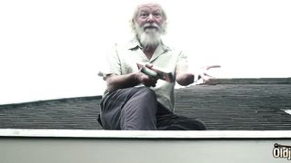 70 year old grandpa fucks 18 year old girl moans with pleasure and swallows