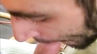 Hungry builder sucking dick