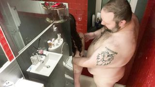 Wonderful weekend with my voluptuous vixen in a luxury hotel suite, #4: sexy scrub in the shower