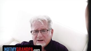 Not My Grandpa - Hot Curvy Teen Takes Care Of Her Wealthy Step Grandpa's Dirty Needs For Favors