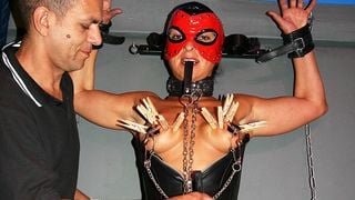 fetish sex with masked muscle milf