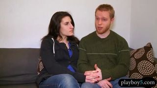 Amateur swingers let loose in an orgy