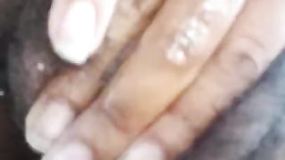 Wet Hairy Pussy Play on Patio