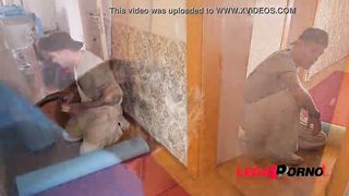 Deep double penetration in the hallway makes Samanta Blaze's asshole gape GP425