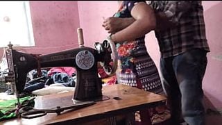 Uncle fucked while sewing desi bhabhi