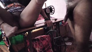 Uncle fucked while sewing desi bhabhi