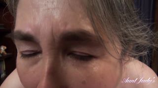 Aunt Judy's - 50yo Full-Bush Step-Aunt Grace JACKS YOU OFF & SUCKS YOUR COCK